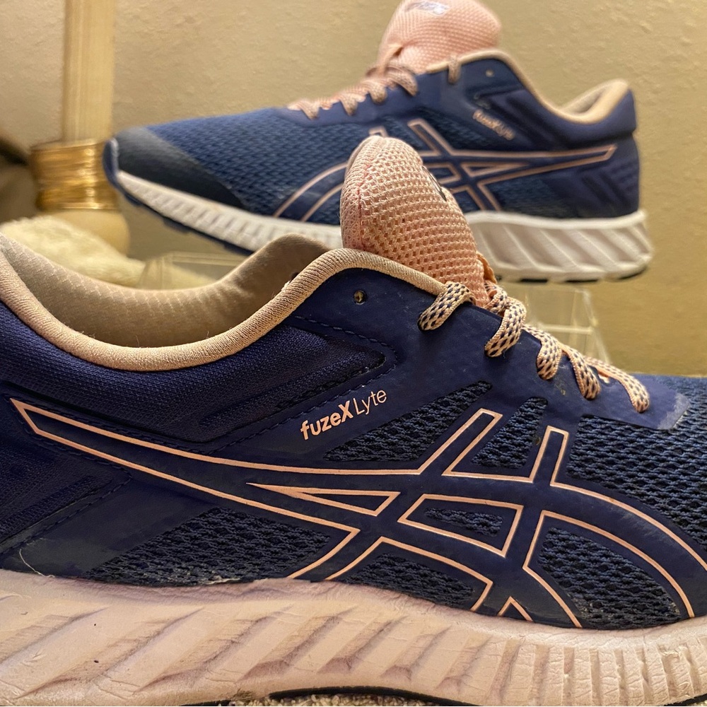 ASICS Women's Navy and Pink Athletic Shoes